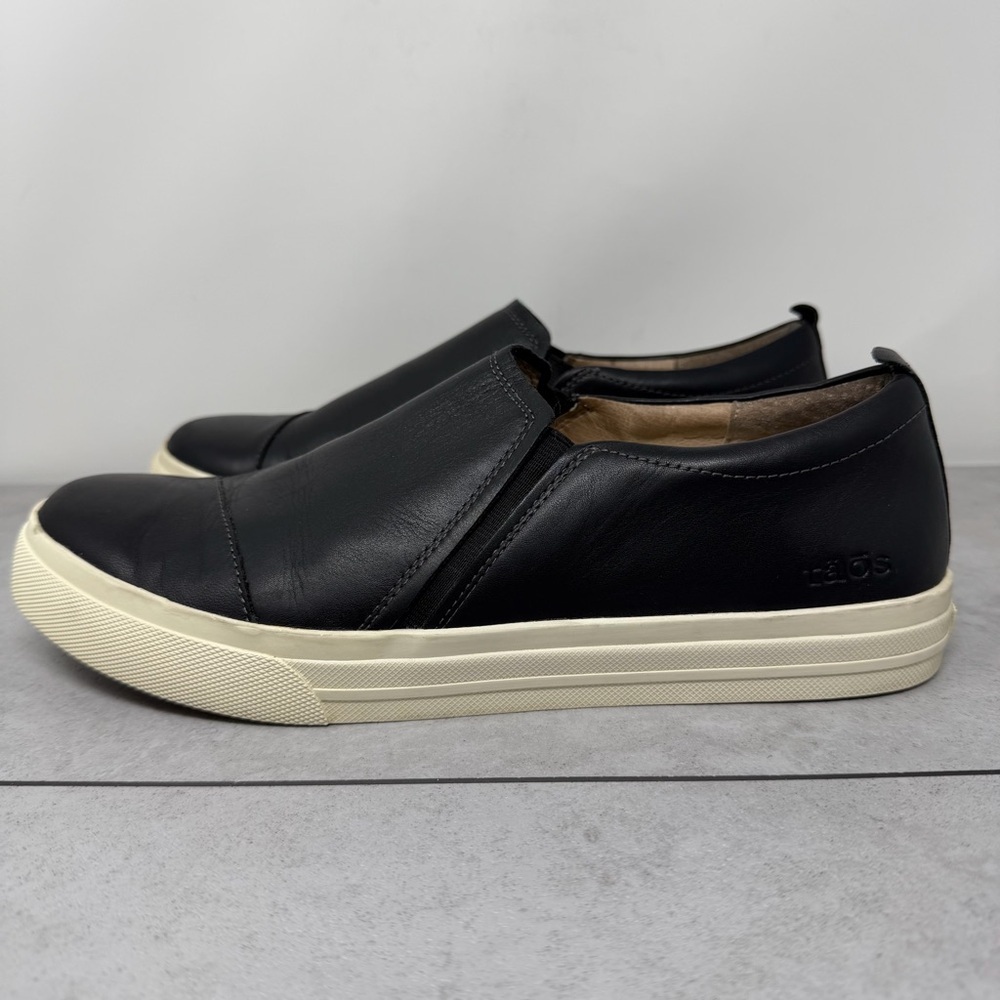 Taos Footwear Black Leather Slip-On Sneakers